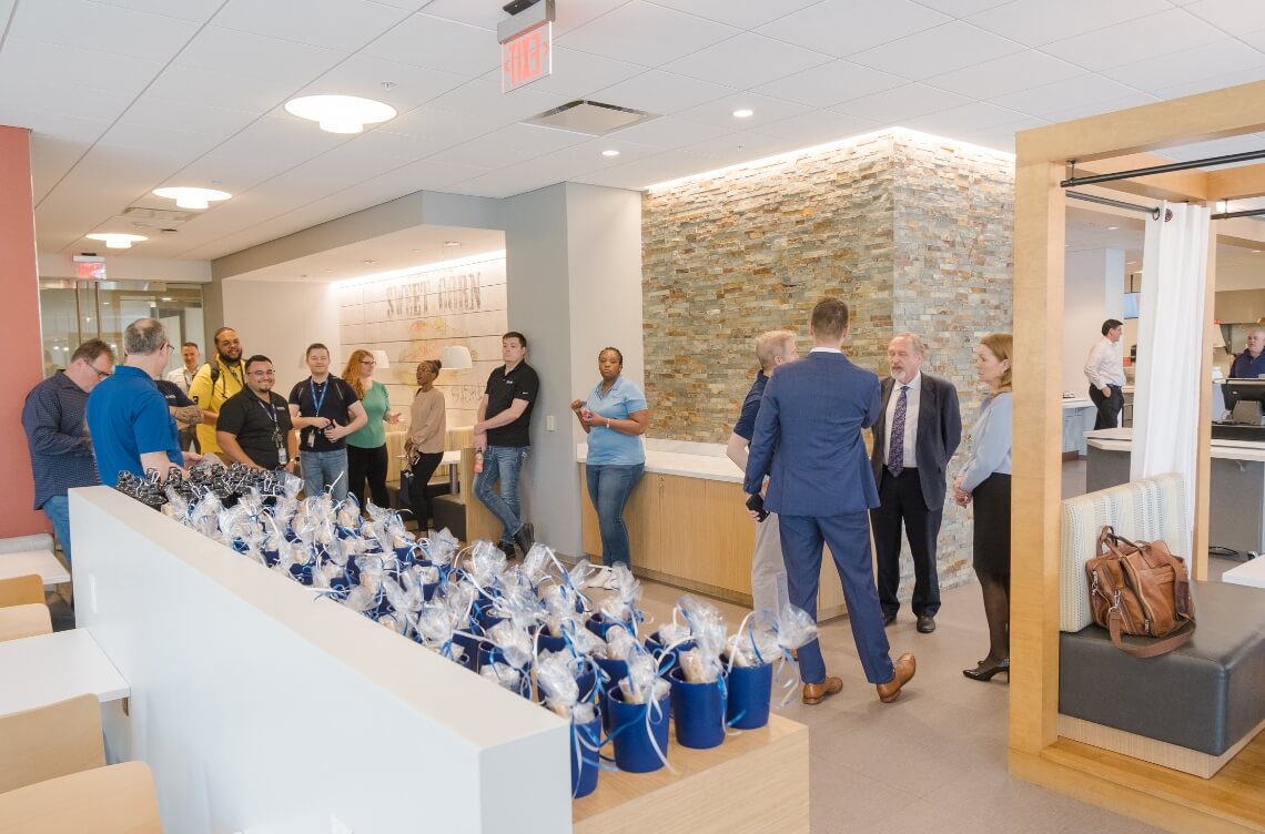 TST employees at a team event